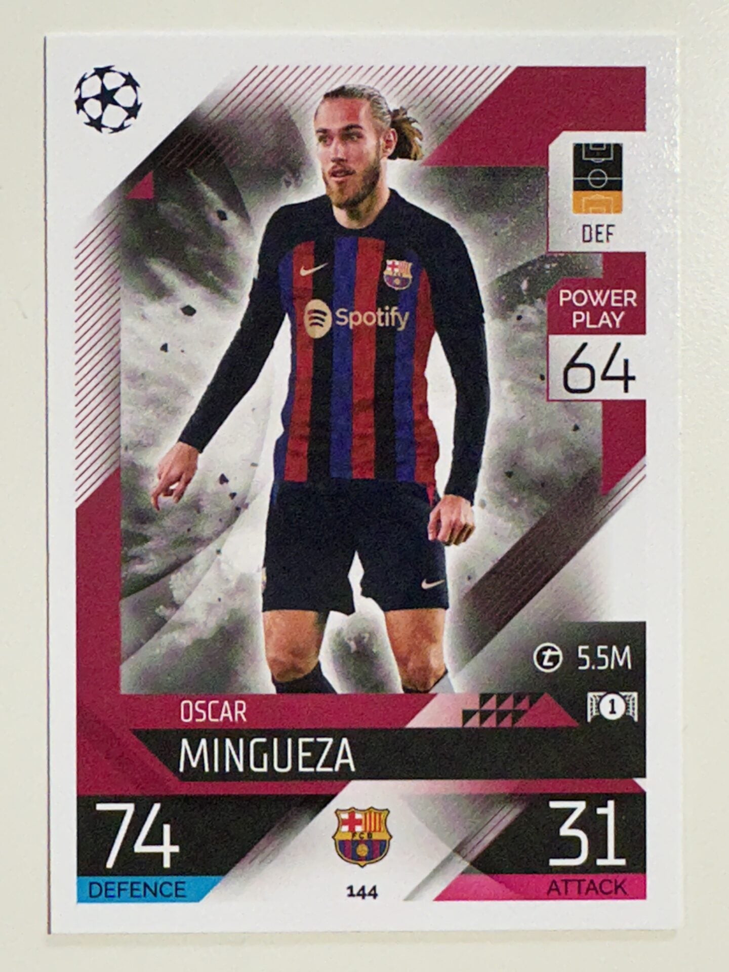 144. Óscar Mingueza (FC Barcelona) &#8211; Topps Match Attax 2022:2023 card