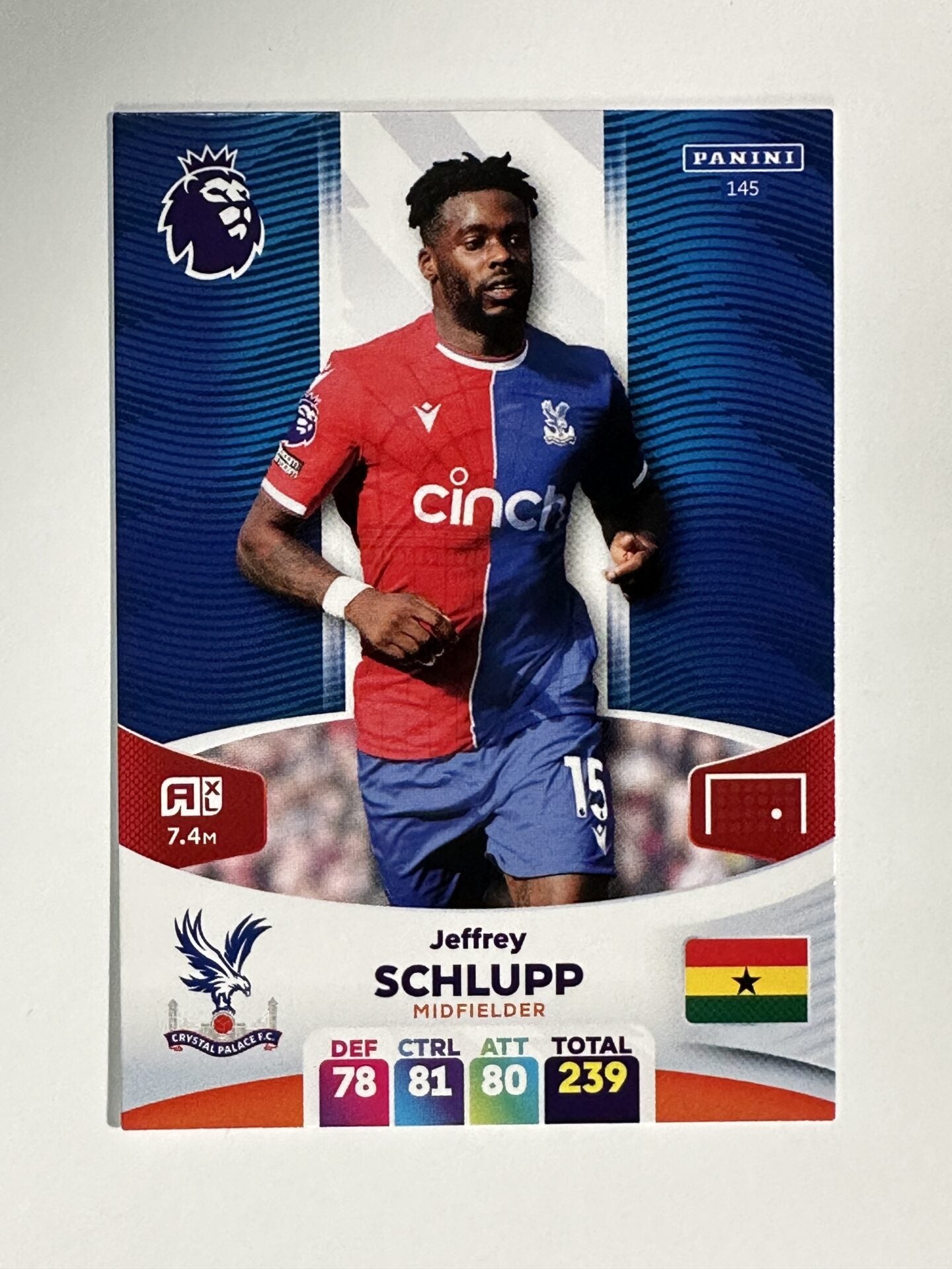 145 Jeffrey Schlupp Crystal Palace Base Panini Premier League Adrenalyn XL 2024 Card