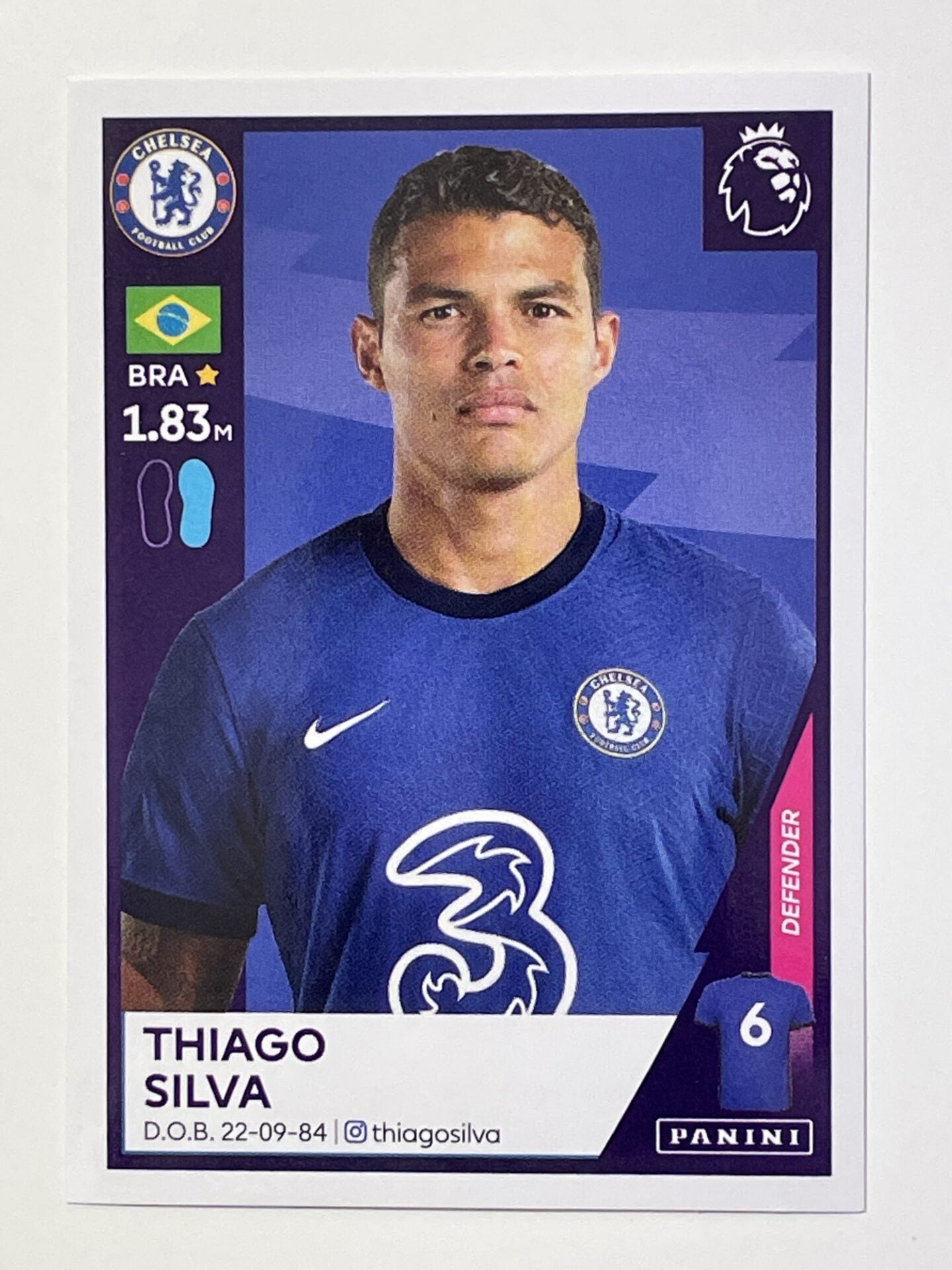 145 Thiago Silva Sticker Chelsea Premier League 2021 Football Sticker