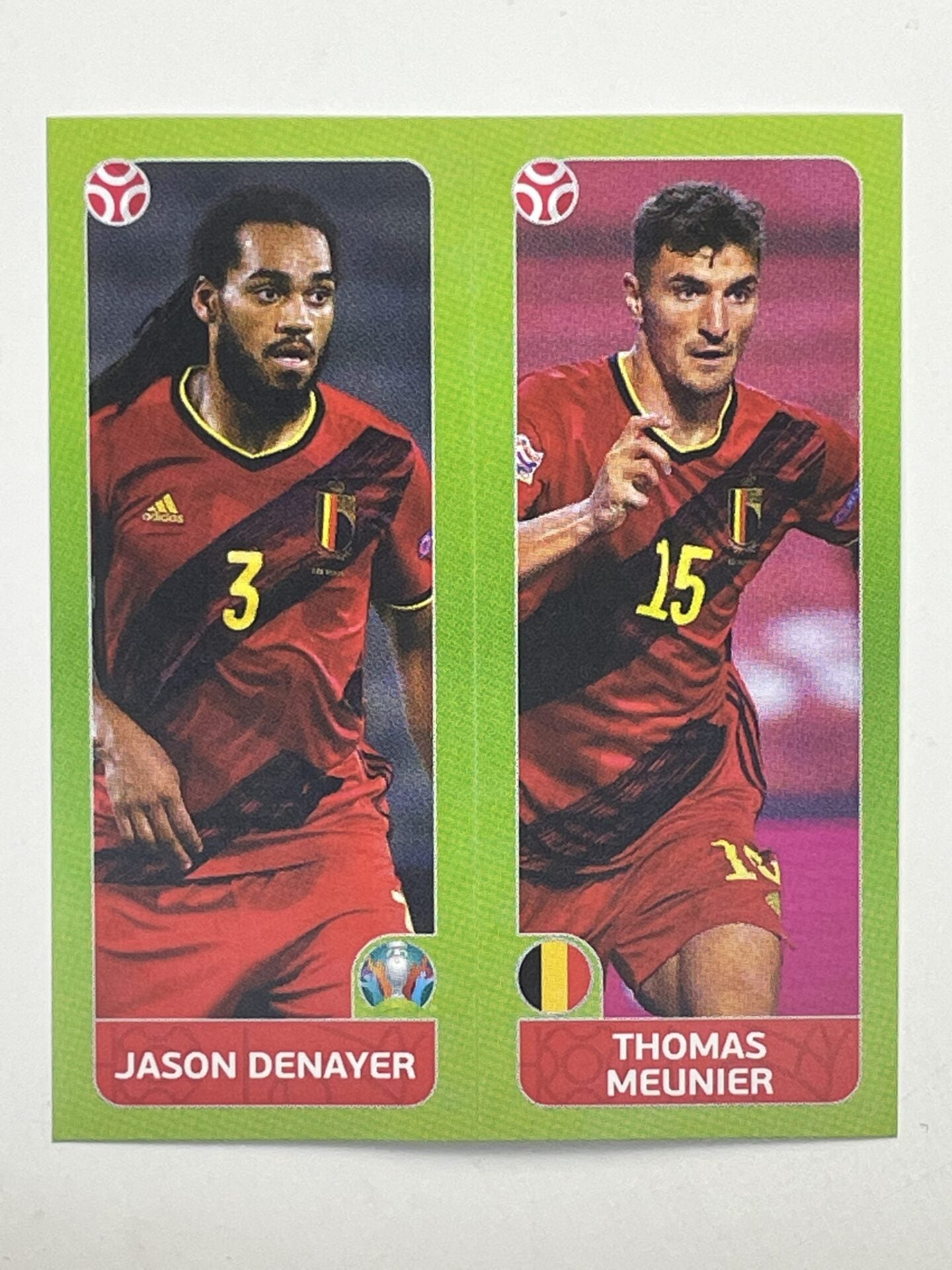 145a:b. Jason Denayer &#038; Thomas Meunier (Belgium) &#8211; Euro 2020 Stickers