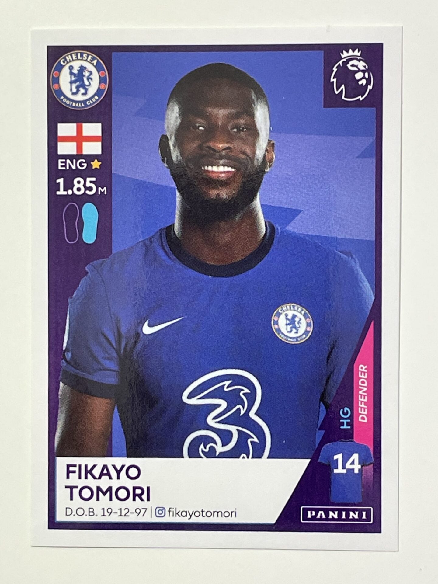 146 Fikayo Tomori Sticker Chelsea Premier League 2021 Football Sticker