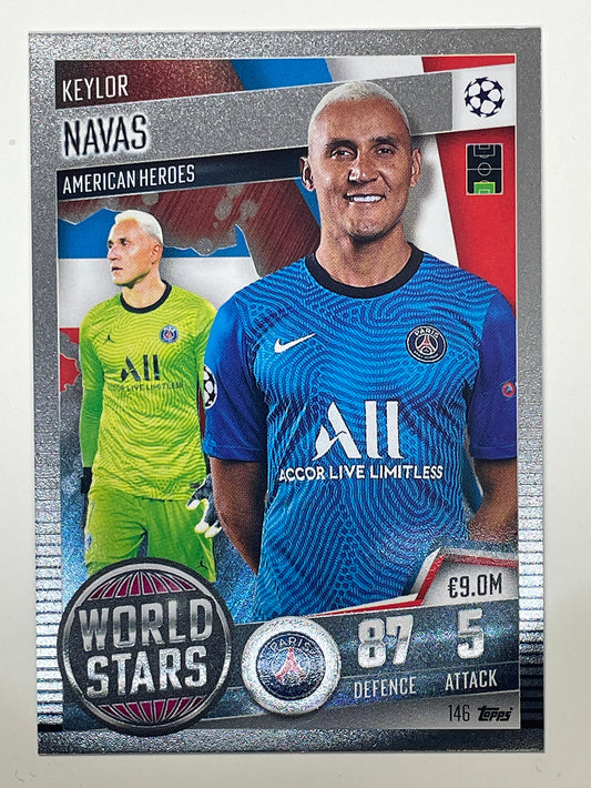 146. Keylor Navas (Paris Saint-Germain) Football Card &#8211; Match Attax 101 2021 Card