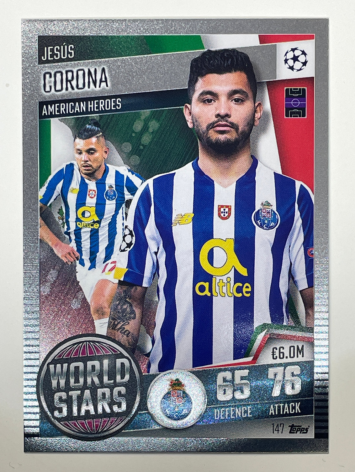 147. Jesus Corona (FC Porto) Football Card &#8211; Match Attax 101 2021 Card