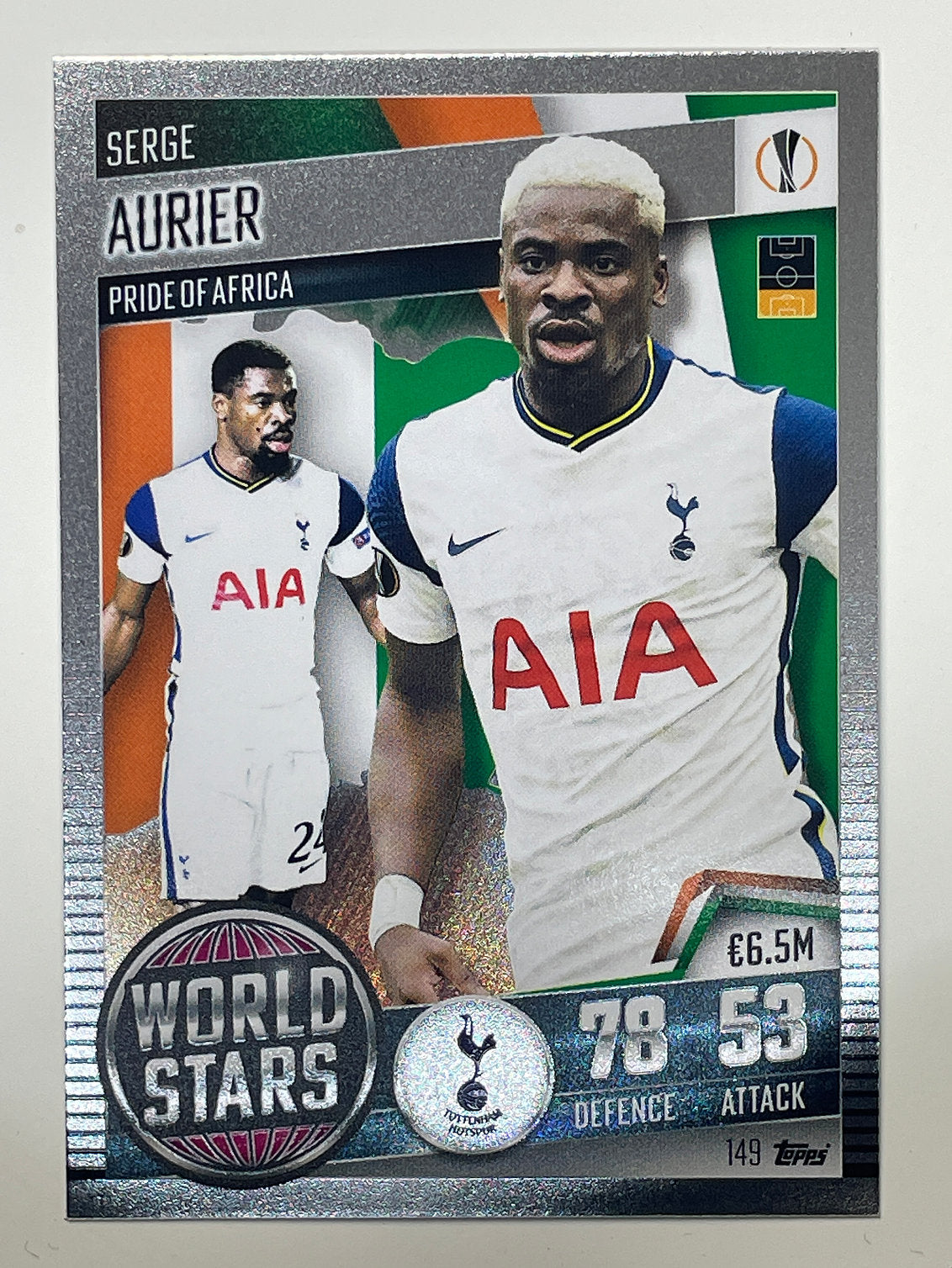 149. Serge Aurier (Tottenham Hotspur) Football Card &#8211; Match Attax 101 2021 Card