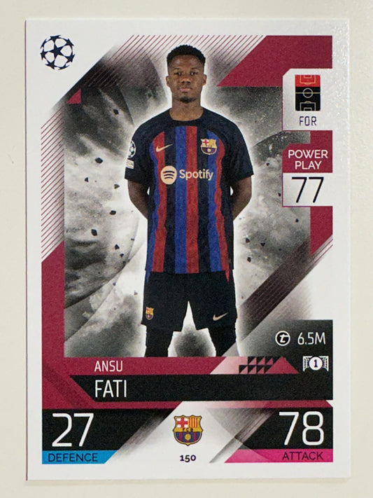 150. Ansu Fati (FC Barcelona) &#8211; Topps Match Attax 2022:2023 card