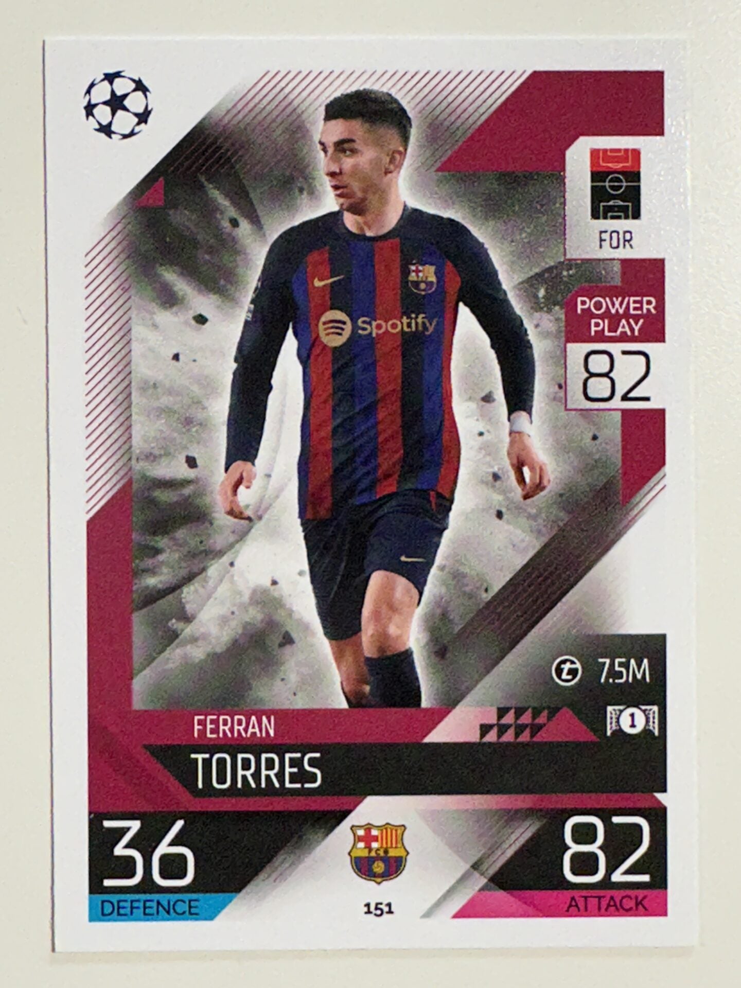 151. Ferran Torres (FC Barcelona) &#8211; Topps Match Attax 2022:2023 card