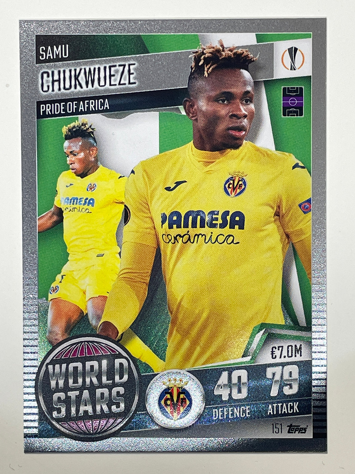 151. Samu Chukwueze (Villarreal CF) Football Card &#8211; Match Attax 101 2021 Card