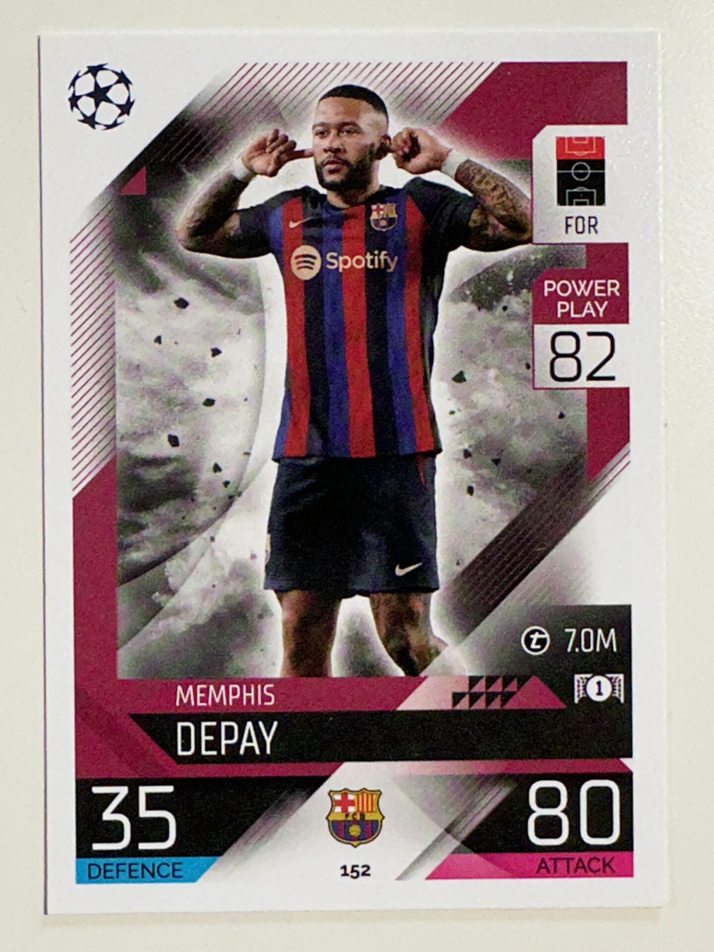 152. Memphis Depay (FC Barcelona) &#8211; Topps Match Attax 2022:2023 card