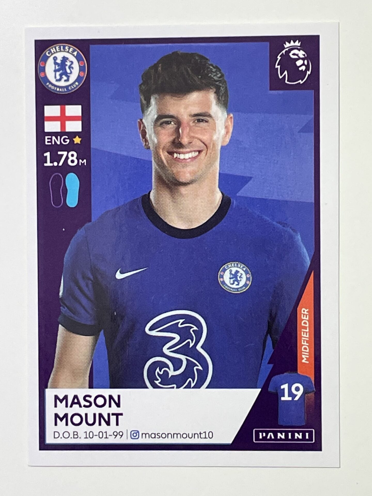 155 Mason Mount Sticker Chelsea Premier League 2021 Football Sticker