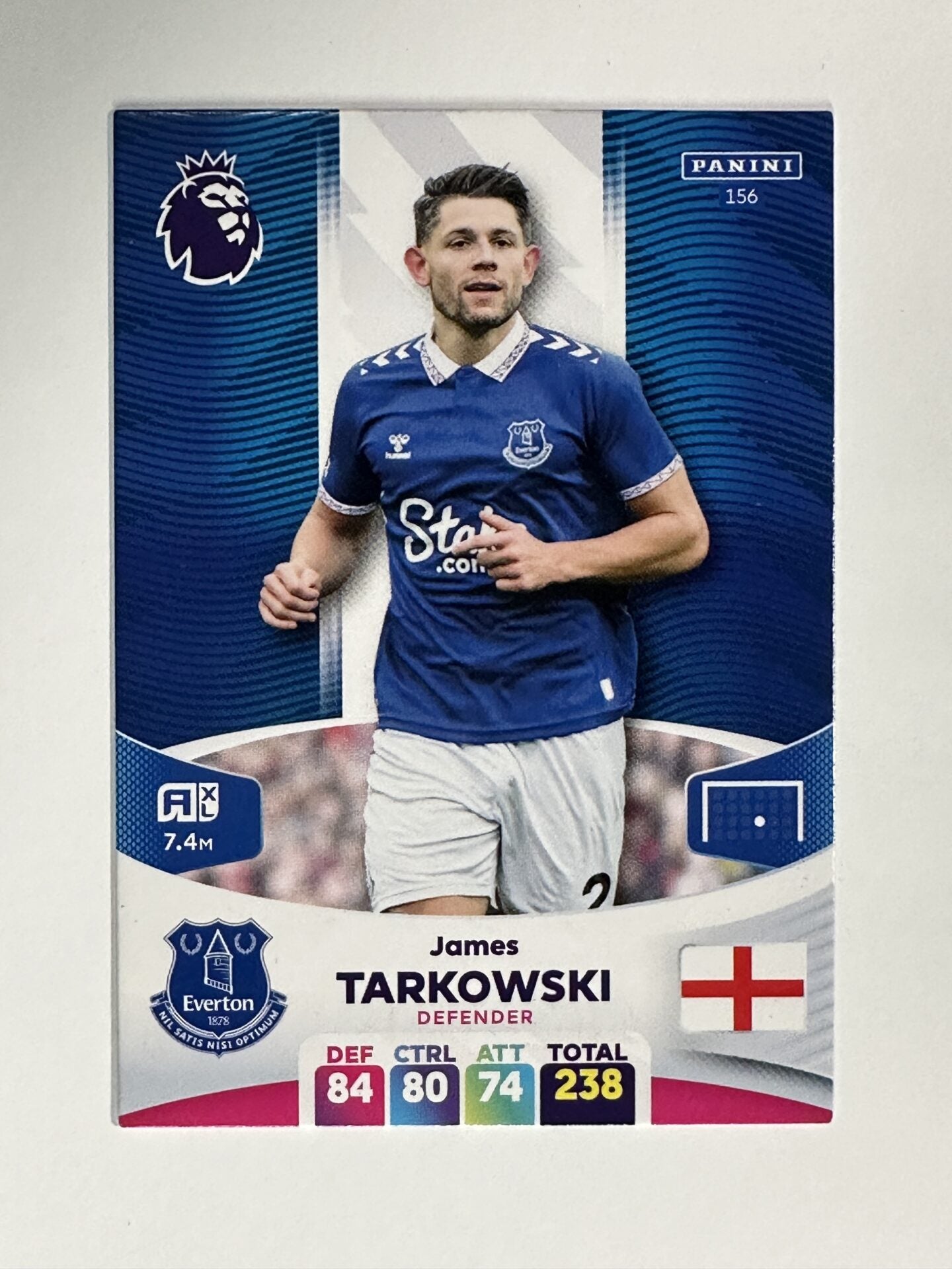 156 James Tarkowski Everton Base Panini Premier League Adrenalyn XL 2024 Card