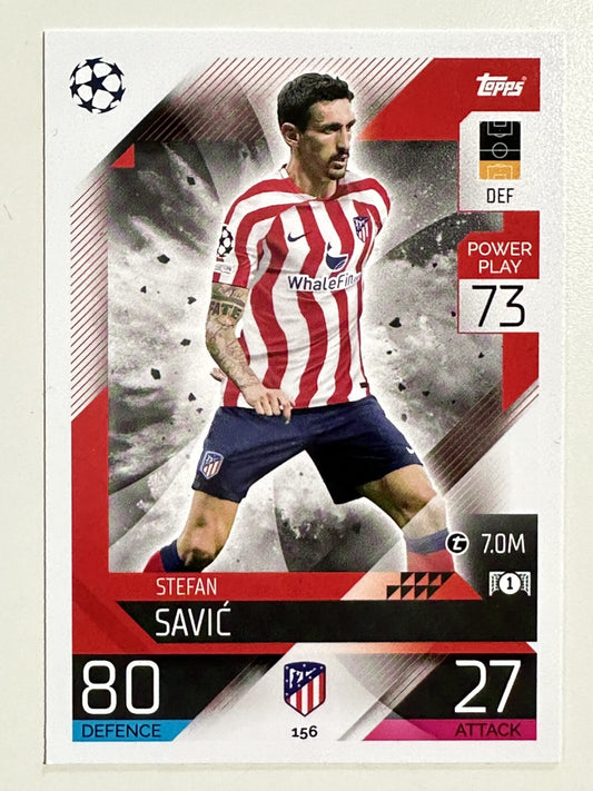 156. Stefan Savic (Atlético de Madrid) &#8211; Topps Match Attax 2022:2023 card