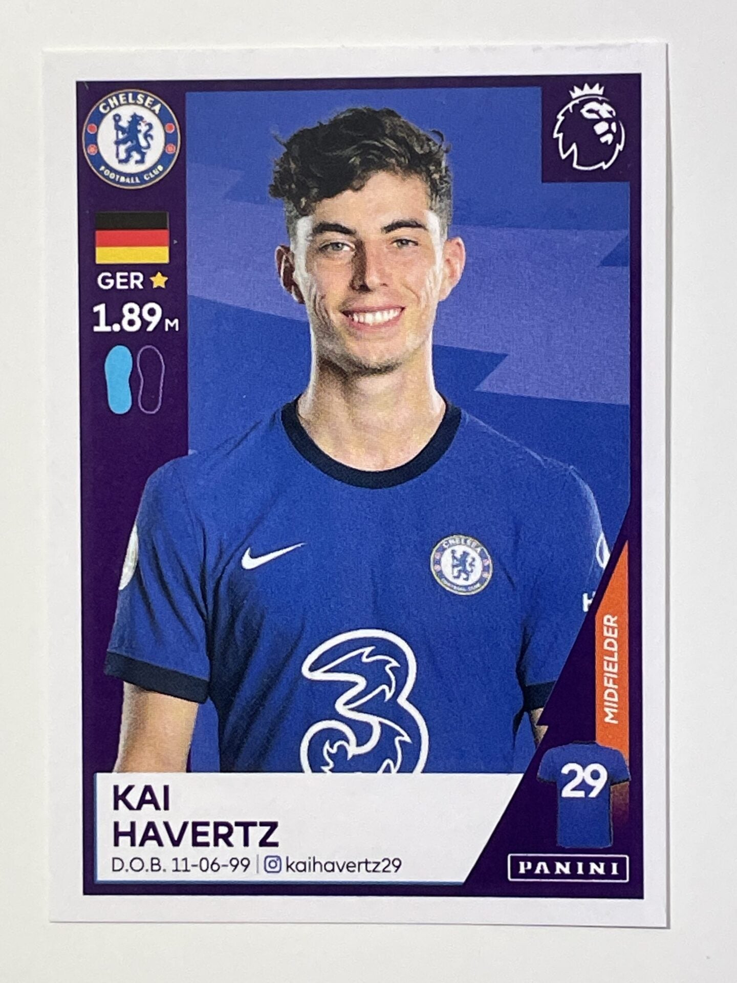 157 Kai Havertz Sticker Chelsea Premier League 2021 Football Sticker