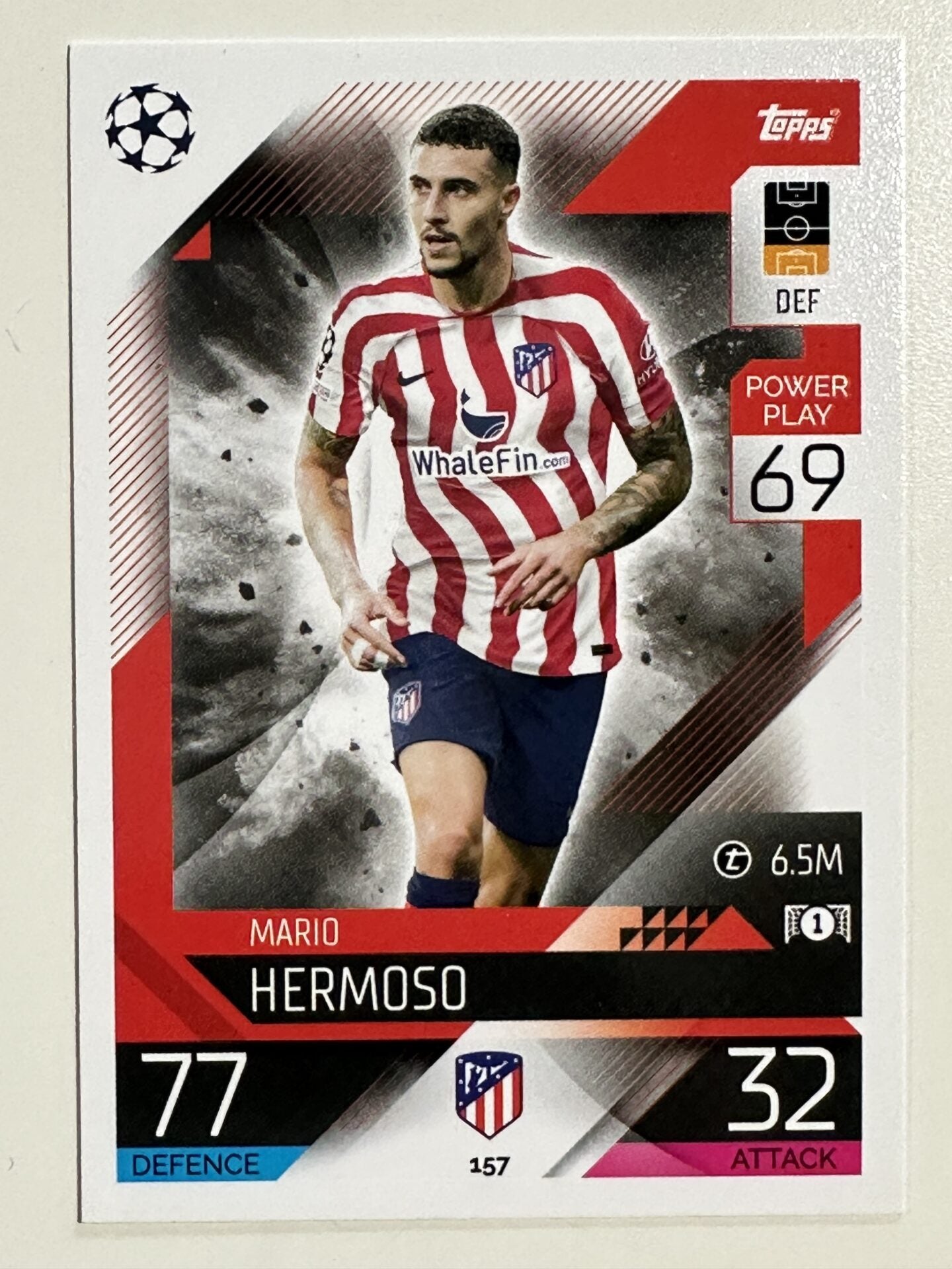 157. Mario Hermoso (Atlético de Madrid) &#8211; Topps Match Attax 2022:2023 card