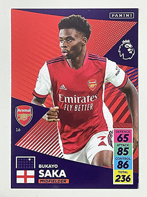 16.-Bukayo-Saka-Arsenal-Panini-Adrenalyn-XL-2021-22-Card-Football