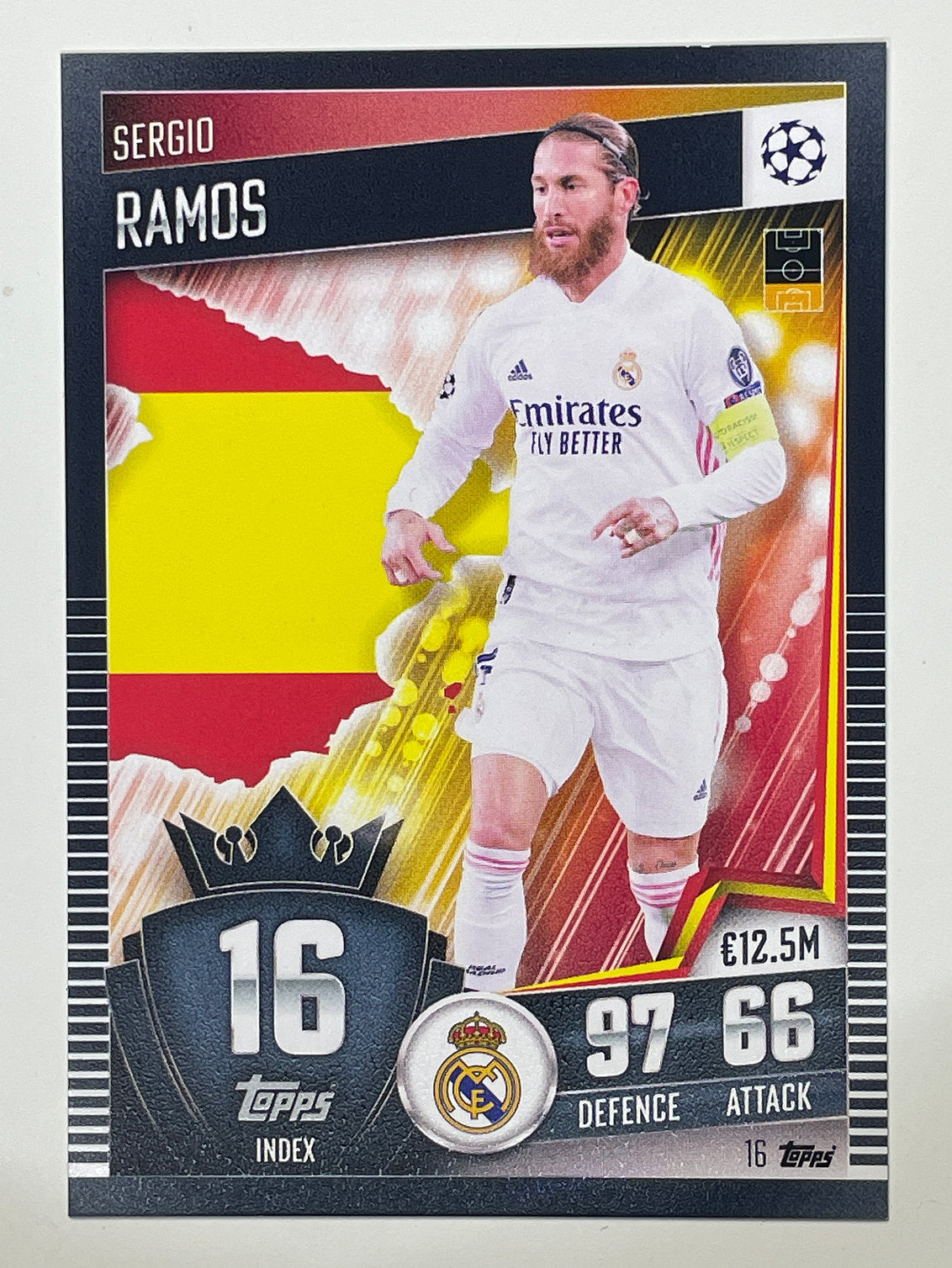 16. Sergio Ramos (Real Madrid CF) Football Card &#8211; Match Attax 101 2021 Card