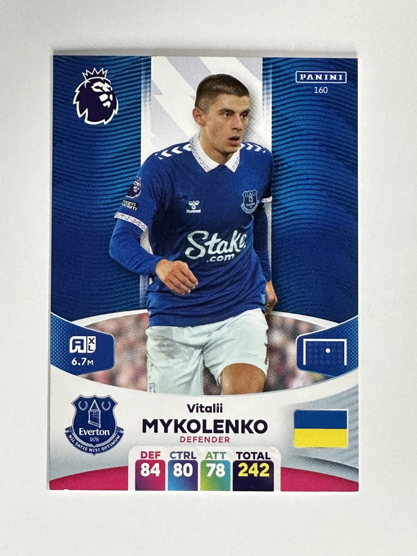 160 Vitalii Mykolenko Everton Base Panini Premier League Adrenalyn XL 2024 Card