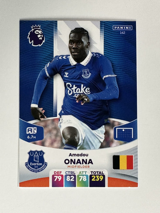 162 Amadou Onana Everton Base Panini Premier League Adrenalyn XL 2024 Card