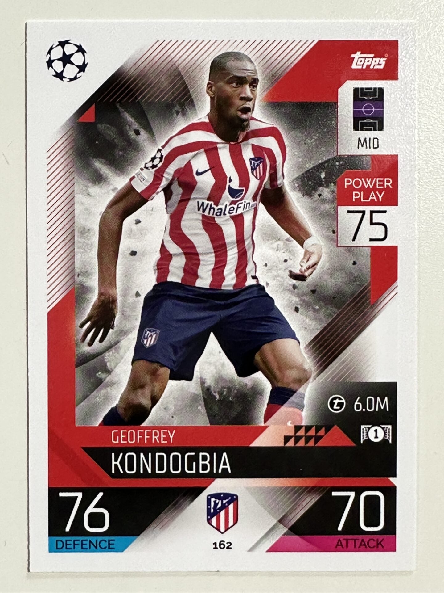 162. Geoffrey Kondogbia (Atlético de Madrid) &#8211; Topps Match Attax 2022:2023 card