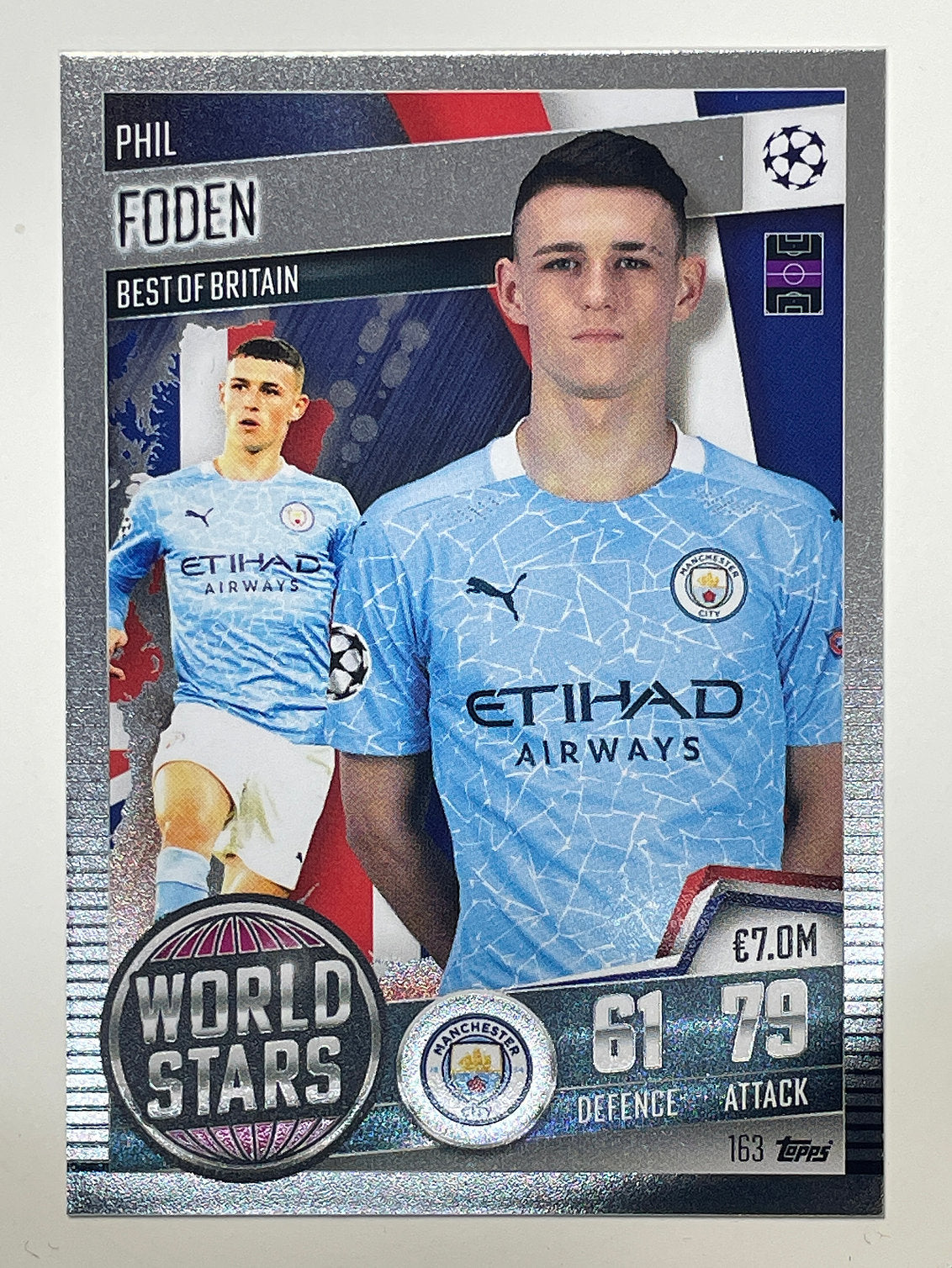 163. Phil Foden (Manchester City) Football Card &#8211; Match Attax 101 2021 Card