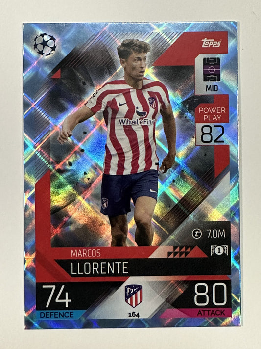 164 Marcos Llorente Base Crystal Foil Parallel (Atletico Madrid) Topps Match Attax 2022:2023 Card