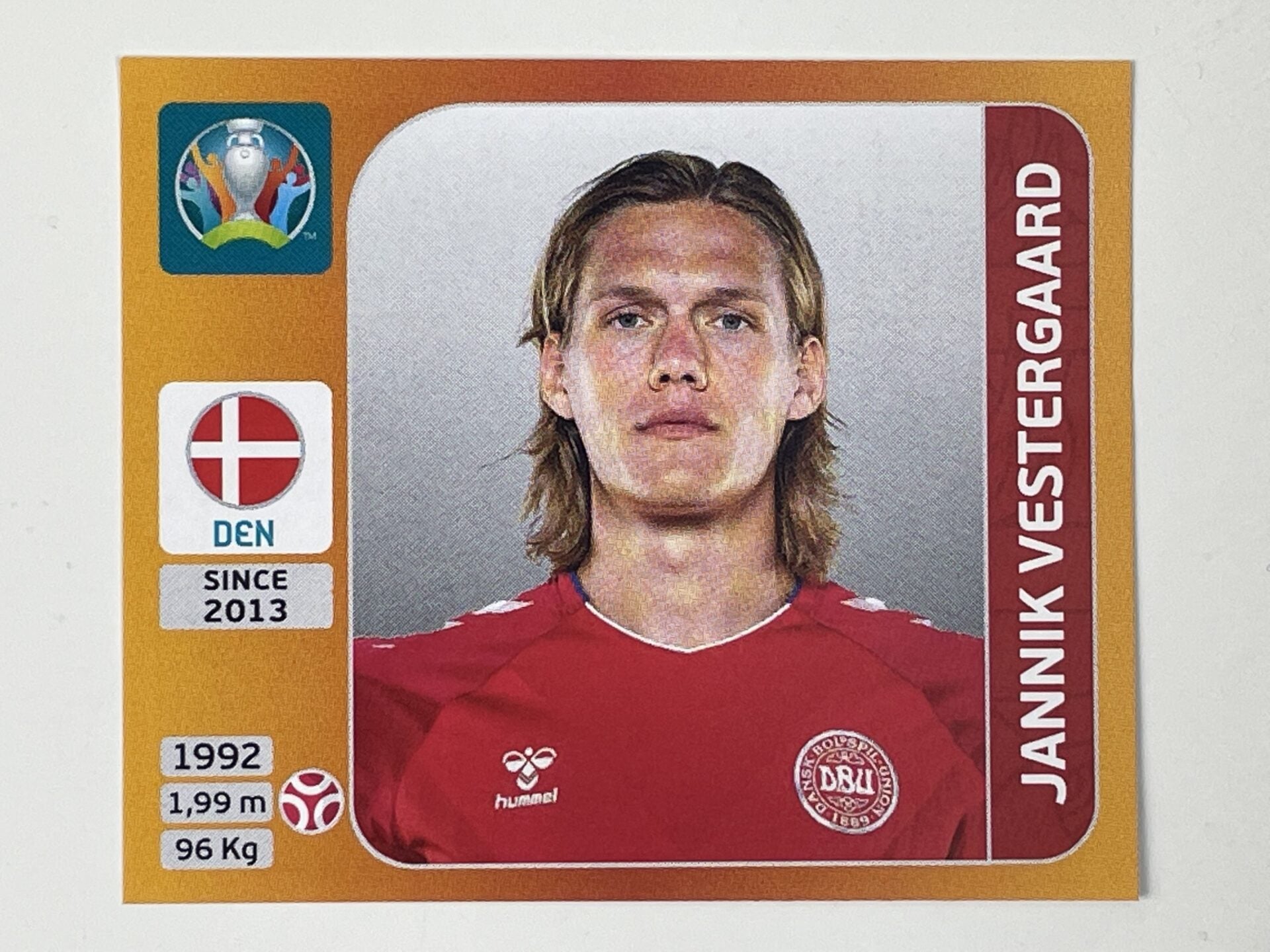 164. Jannik Vestergaard (Denmark) &#8211; Euro 2020 Stickers