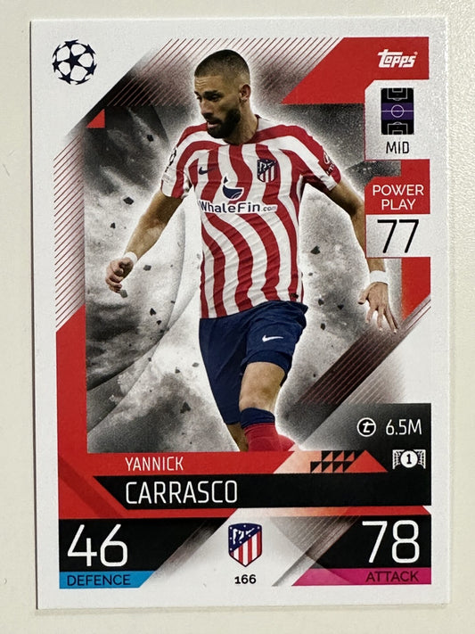 166. Yannick Carrasco (Atlético de Madrid) &#8211; Topps Match Attax 2022:2023 card