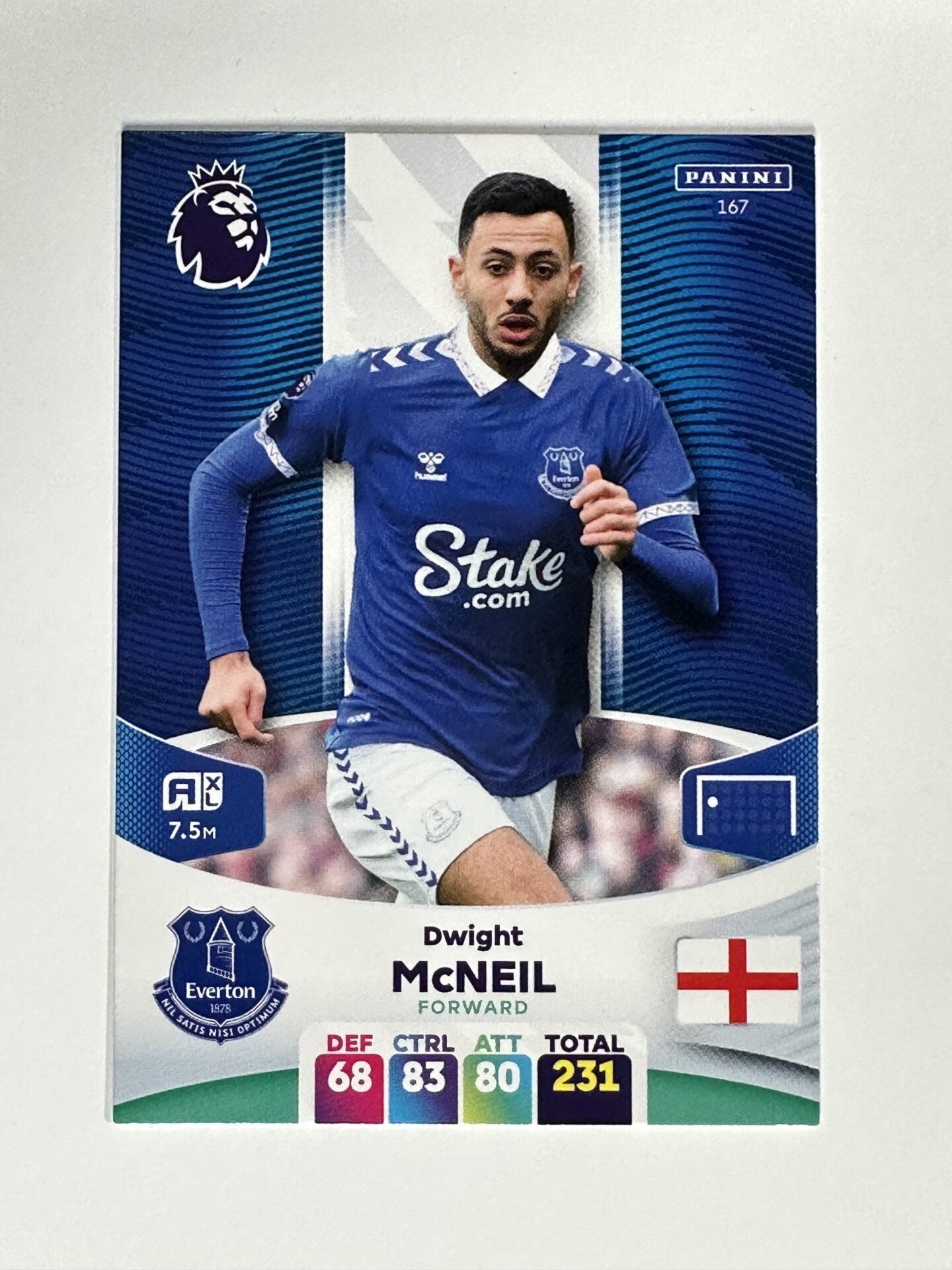 167 Dwight McNeil Everton Base Panini Premier League Adrenalyn XL 2024 Card