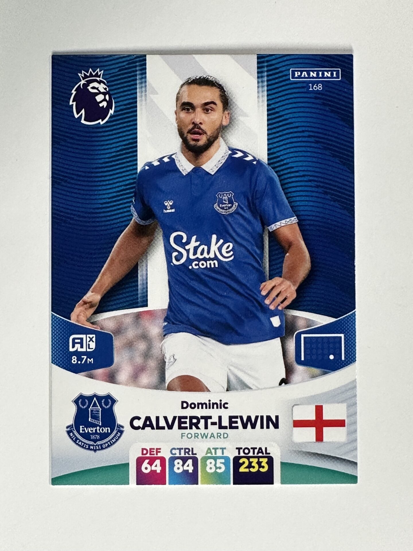 168 Dominic Calvert-Lewin Everton Base Panini Premier League Adrenalyn XL 2024 Card