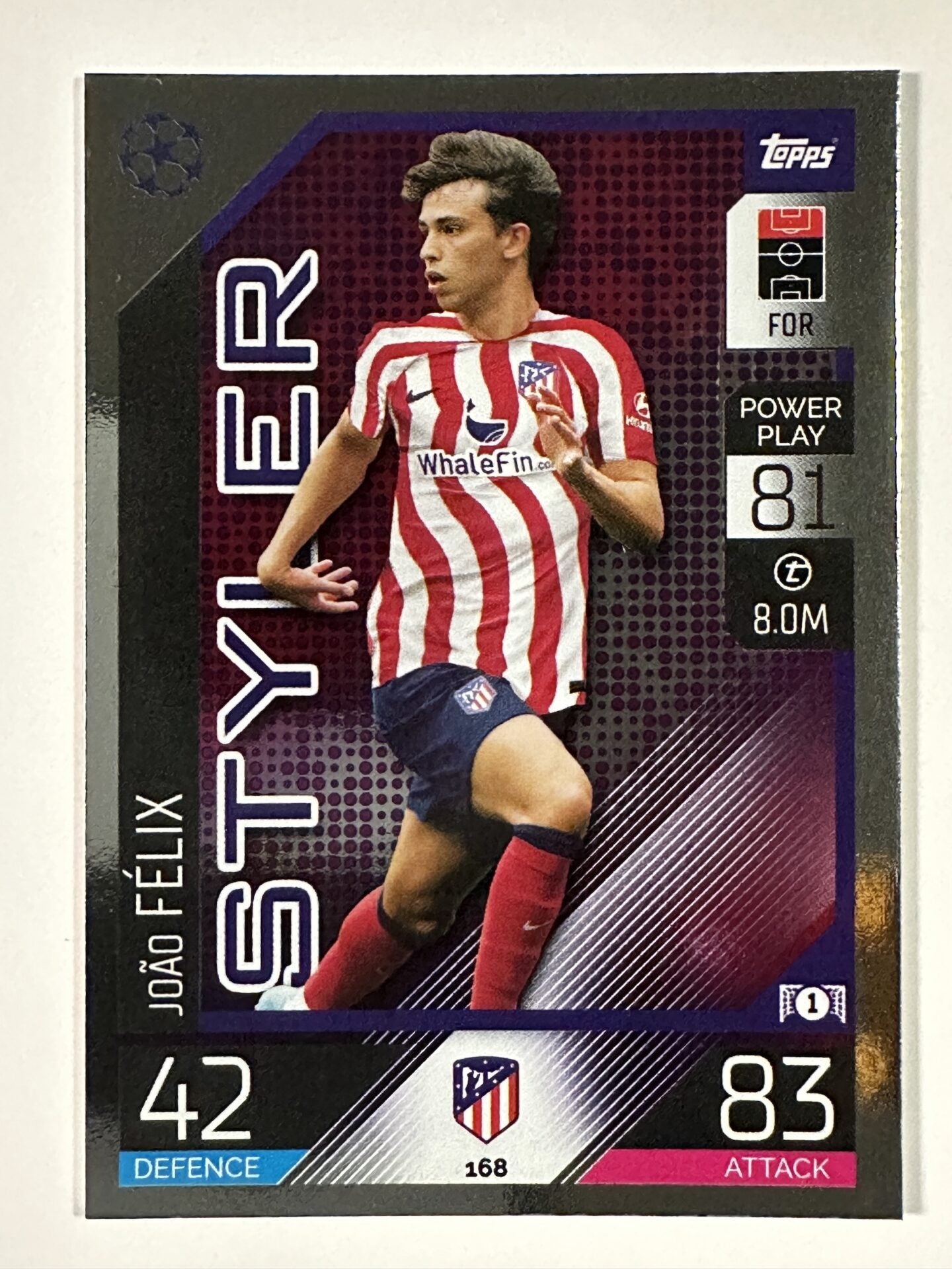 168 João Félix Styler (Atletico Madrid) Topps Match Attax 2022:2023 Card