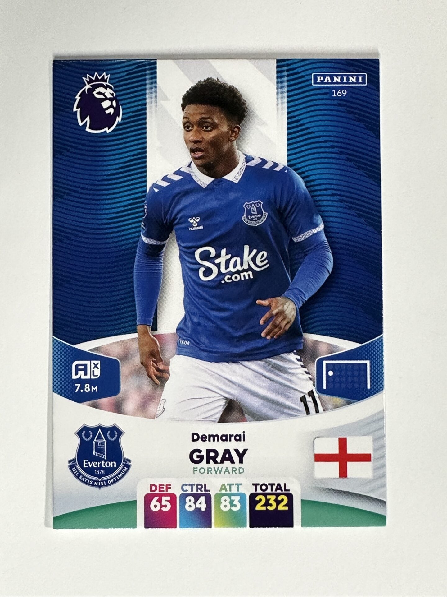 169 Demarai Gray Everton Base Panini Premier League Adrenalyn XL 2024 Card