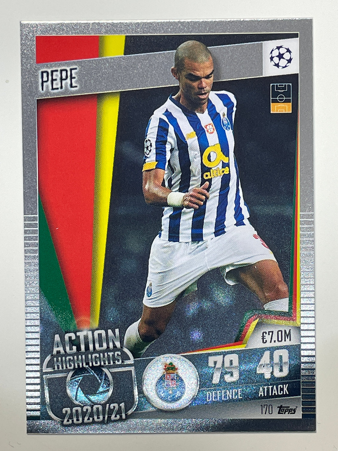 170. Pepe (FC Porto) Football Card &#8211; Match Attax 101 2021 Card