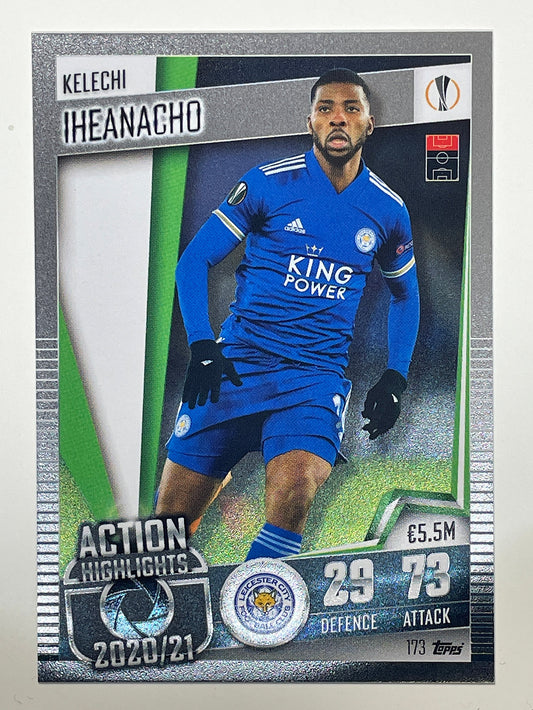 173. Kelechi Iheanacho (Leicester City) Football Card &#8211; Match Attax 101 2021 Card