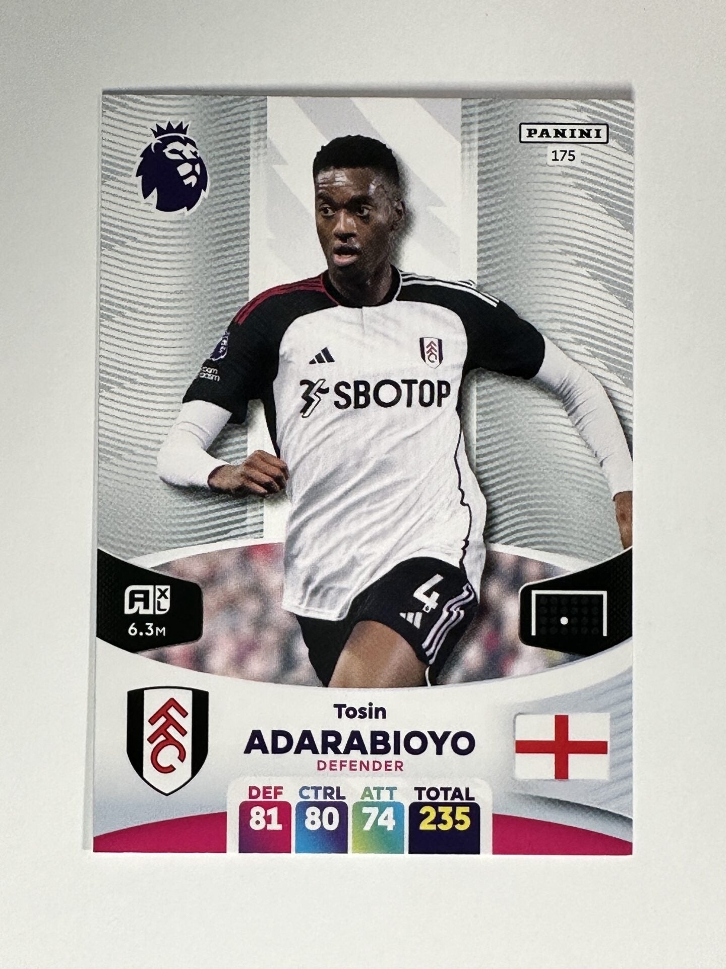 175 Tosin Adarabioyo Fulham Base Panini Premier League Adrenalyn XL 2024 Card