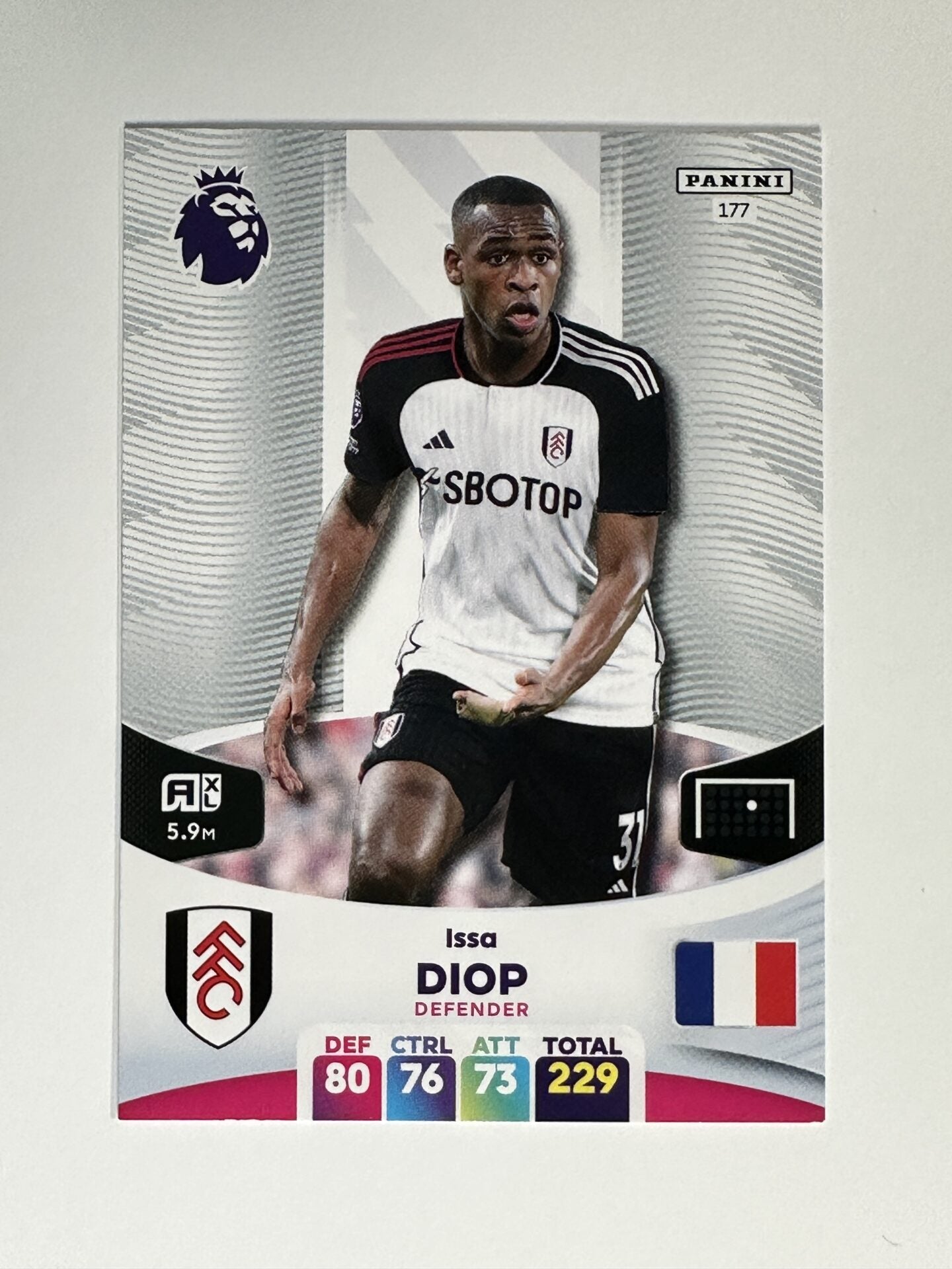 177 Issa Diop Fulham Base Panini Premier League Adrenalyn XL 2024 Card