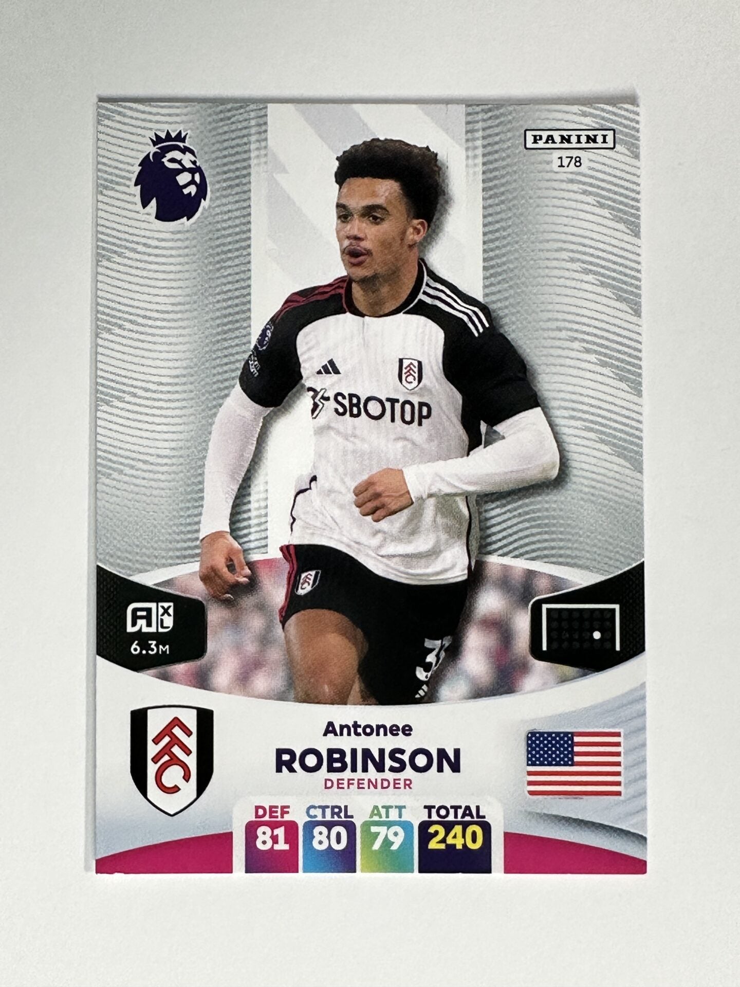 178 Antonee Robinson Fulham Base Panini Premier League Adrenalyn XL 2024 Card