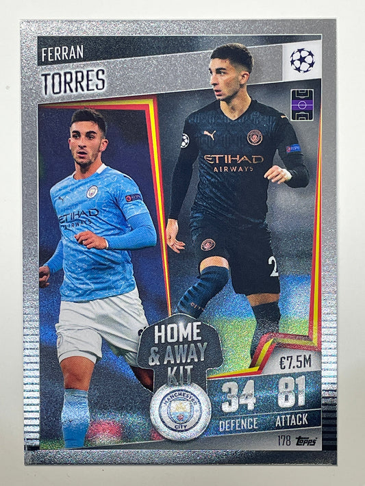 178. Ferran Torres (Manchester City) Football Card &#8211; Match Attax 101 2021 Card