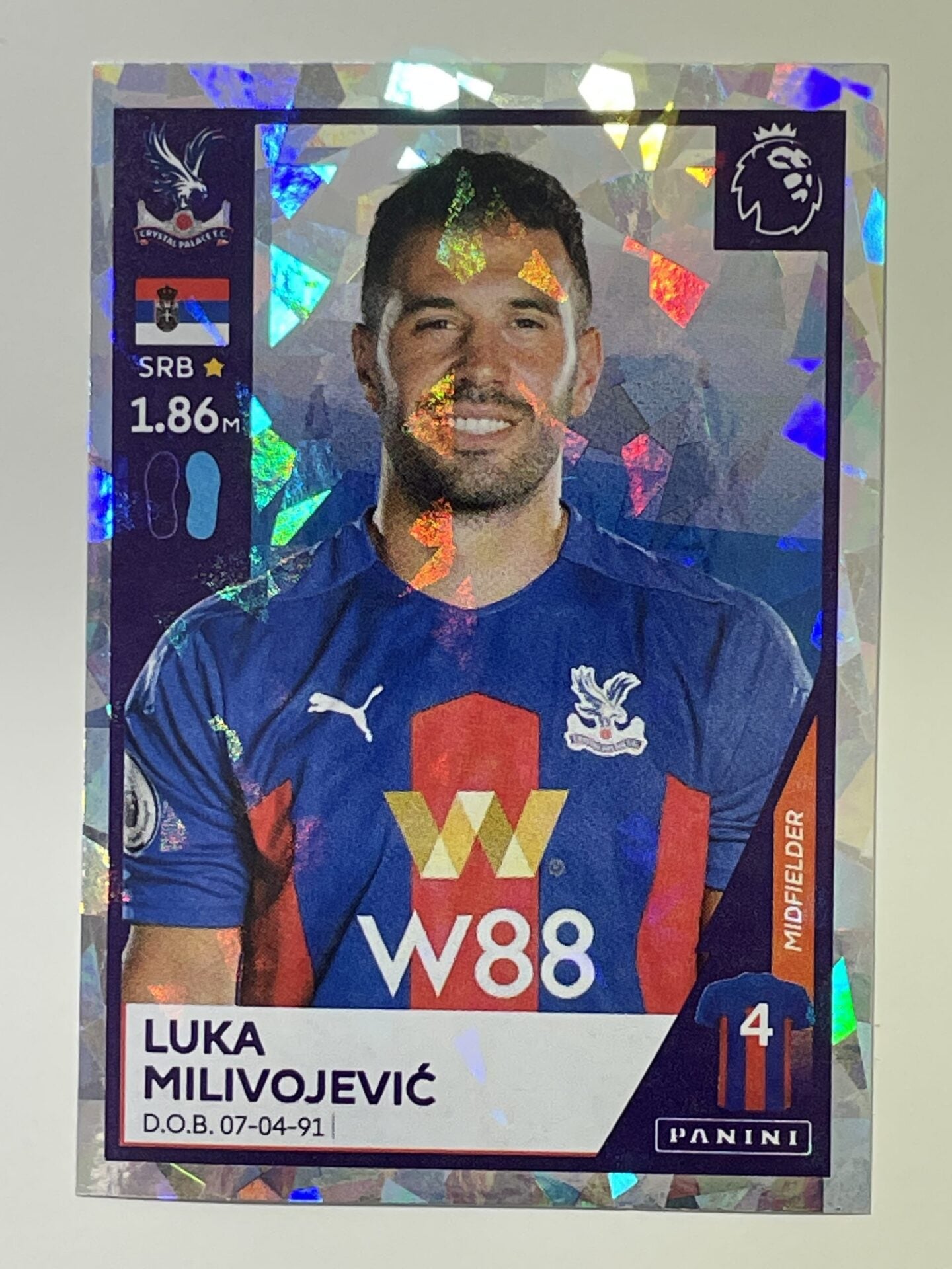 179 Luka Milivojevic Shiny Sticker Crystal Palace Premier League 2021 Football Sticker