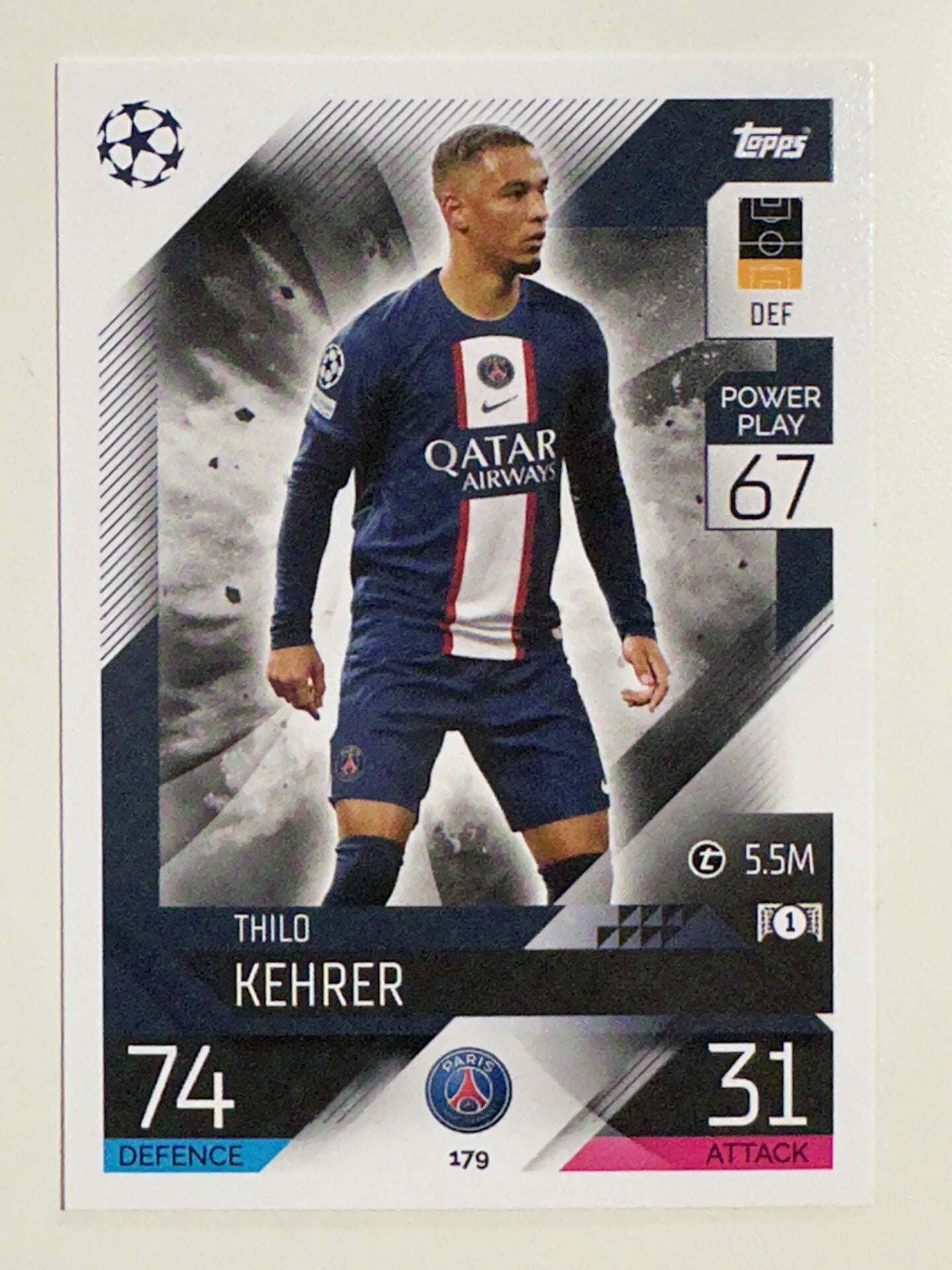 179. Thilo Kehrer (Paris Saint-Germain) &#8211; Topps Match Attax 2022:2023 card