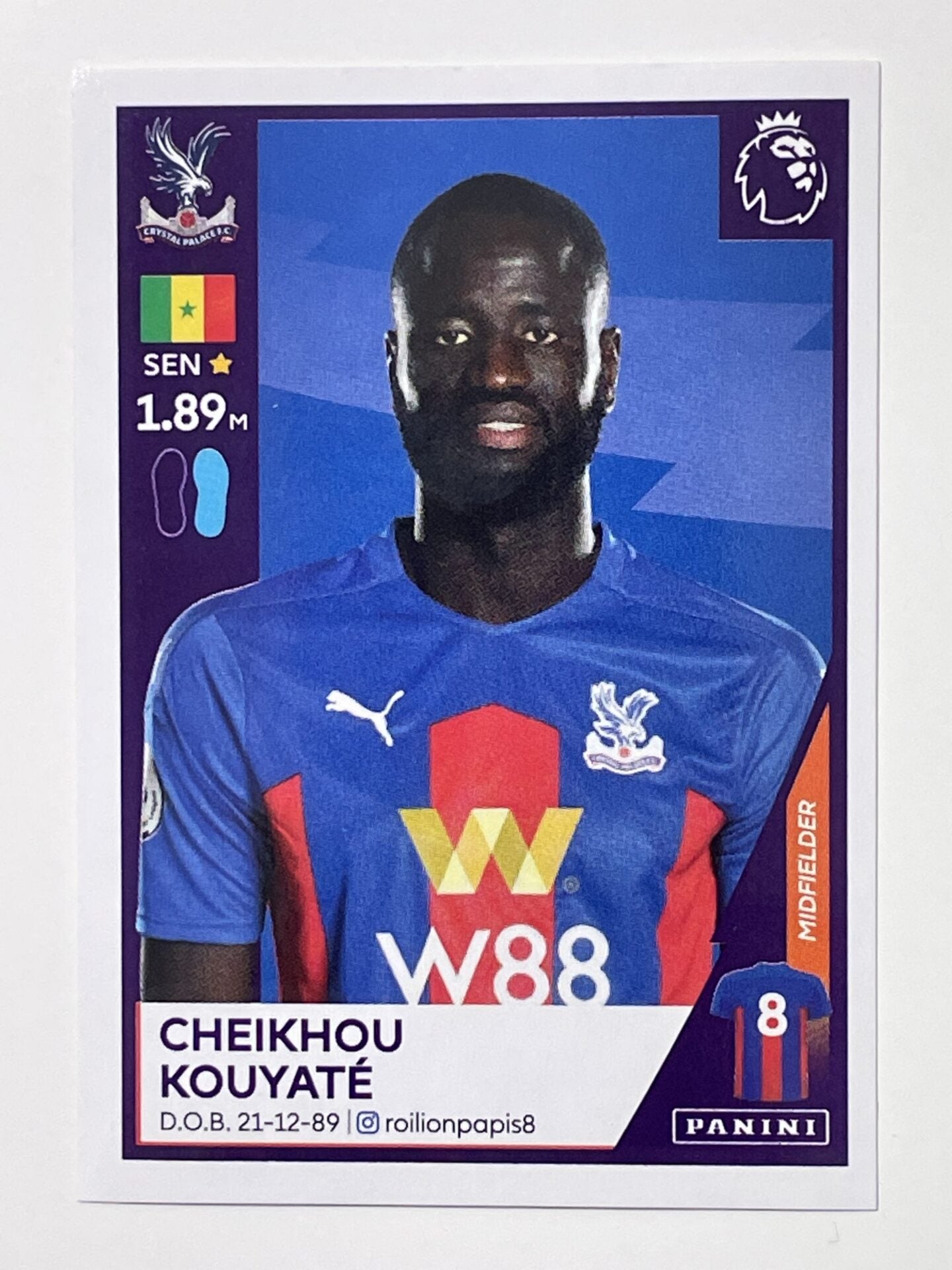 181 Cheikhou Kouyate Sticker Crystal Palace Premier League 2021 Football Sticker