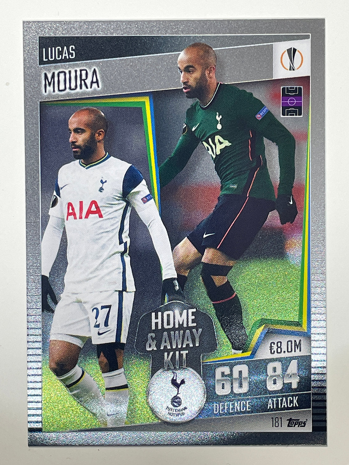 181. Lucas Moura (Tottenham Hotspur) Football Card &#8211; Match Attax 101 2021 Card