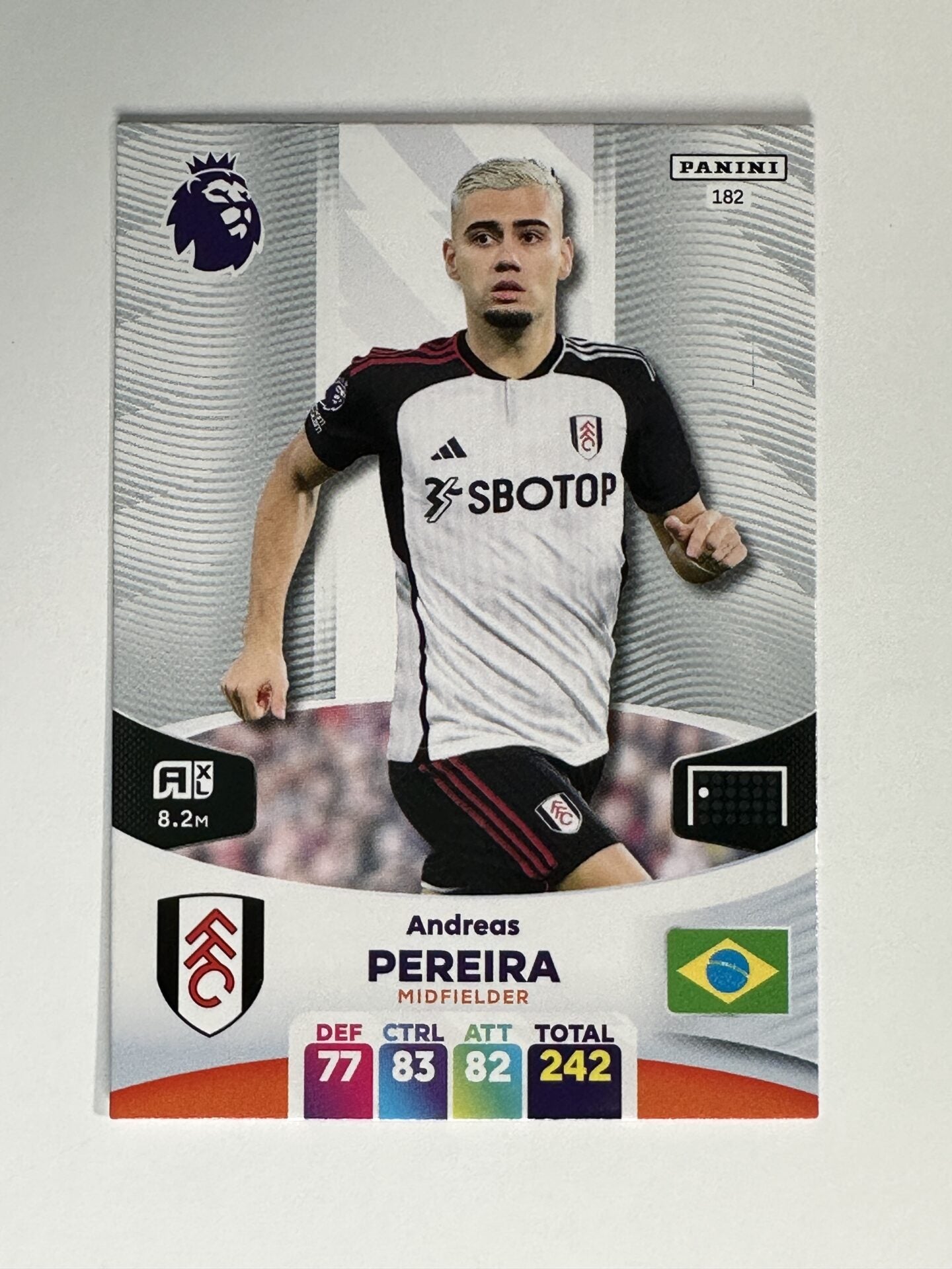 182 Andreas Pereira Fulham Base Panini Premier League Adrenalyn XL 2024 Card