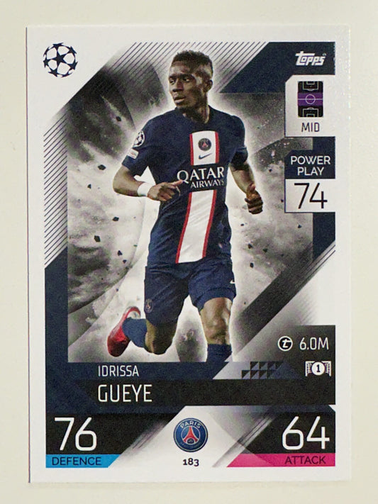 183. Idrissa Gueye (Paris Saint-Germain) &#8211; Topps Match Attax 2022:2023 card