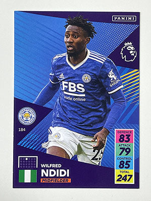 184.-Wilfred-Ndidi-Base-Football-Card-Panini-Adrenalyn-XL-2021-22