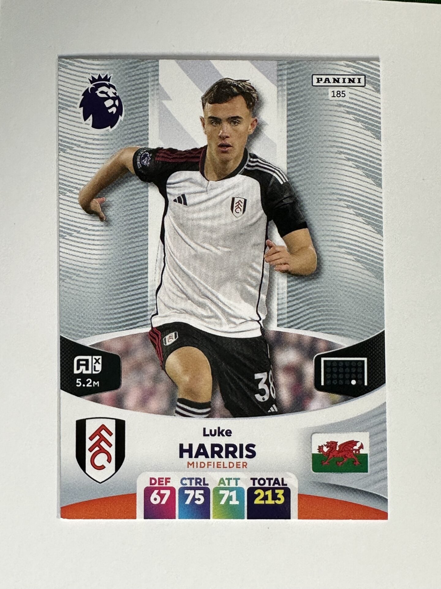 185 Luke Harris Fulham Base Panini Premier League Adrenalyn XL 2024 Card