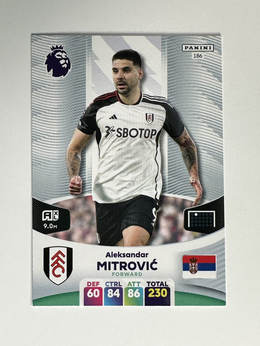 186 Aleksandar Mitrovic Fulham Base Panini Premier League Adrenalyn XL 2024 Card