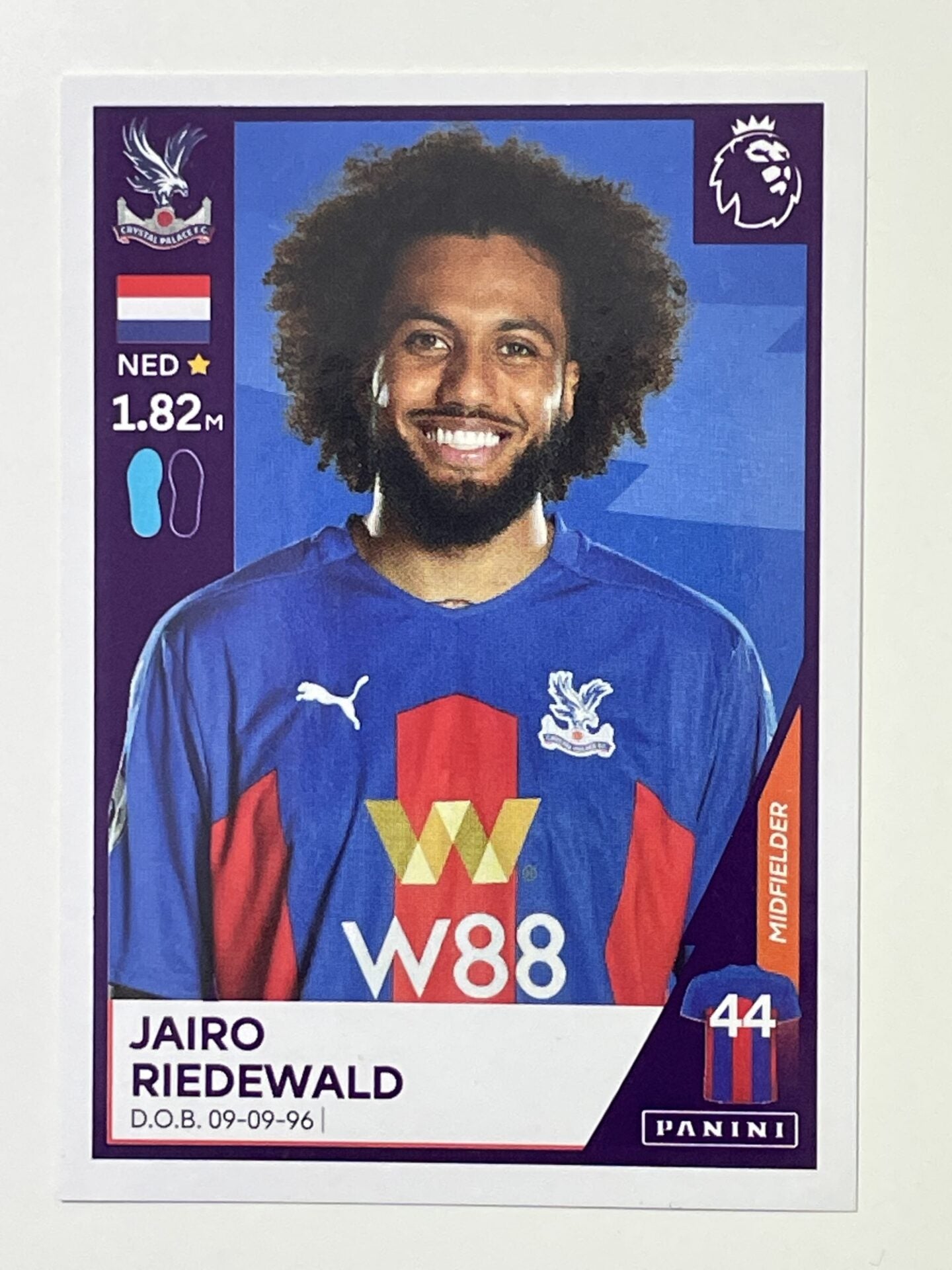 187 Jairo Riedewald Sticker Crystal Palace Premier League 2021 Football Sticker