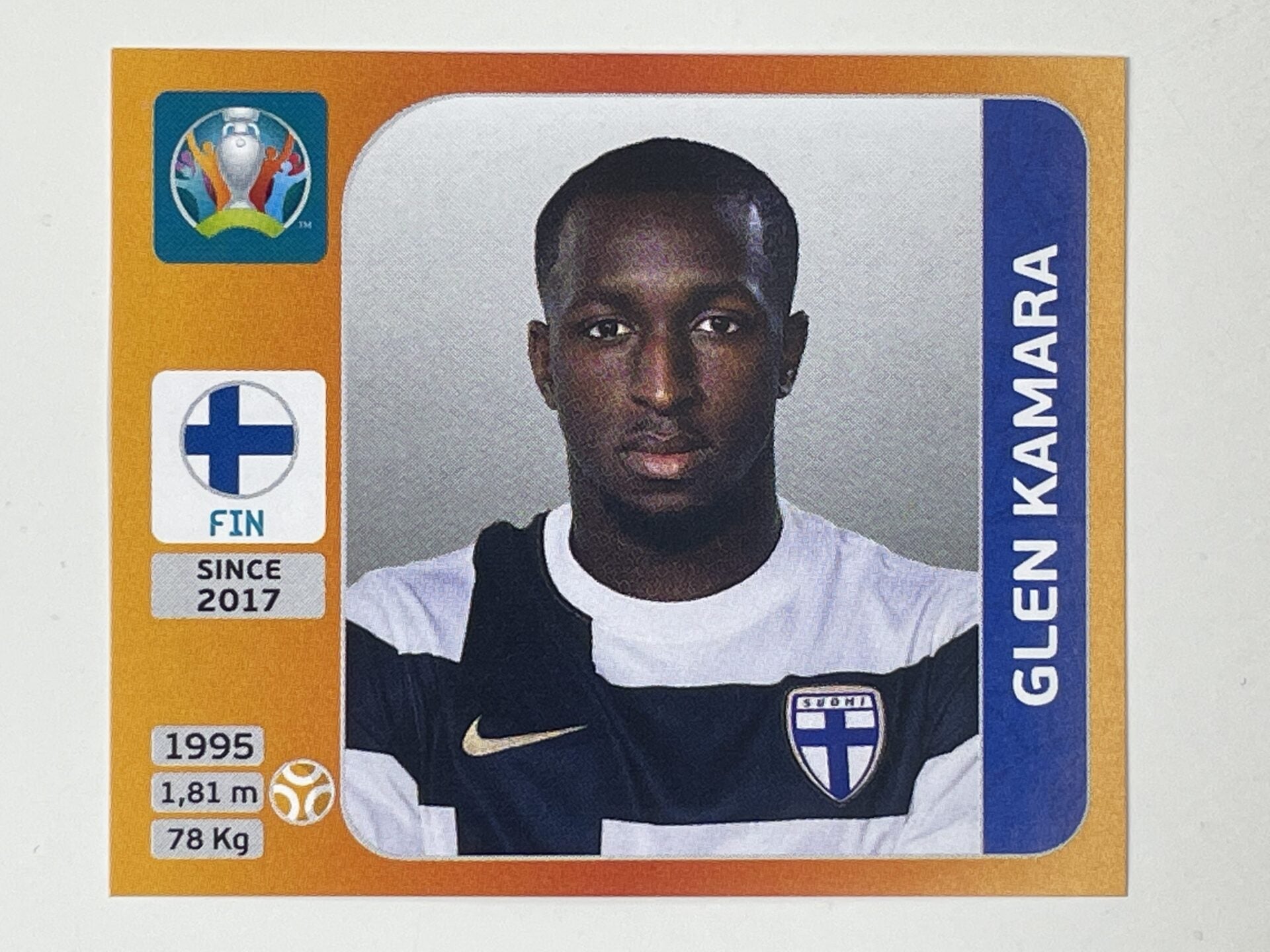 187. Glen Kamara (Finland) - Euro 2020 Stickers