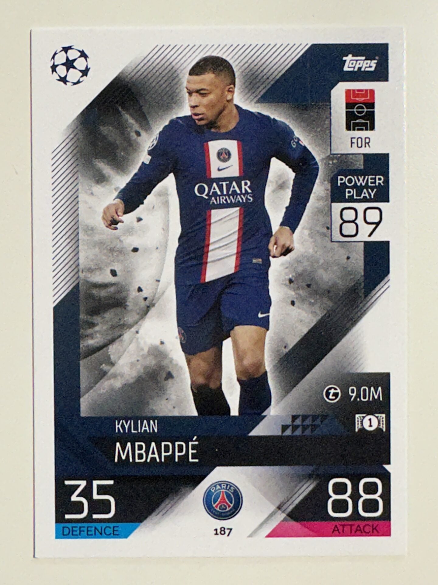 187. Kylian Mbappé (Paris Saint-Germain) &#8211; Topps Match Attax 2022:2023 card