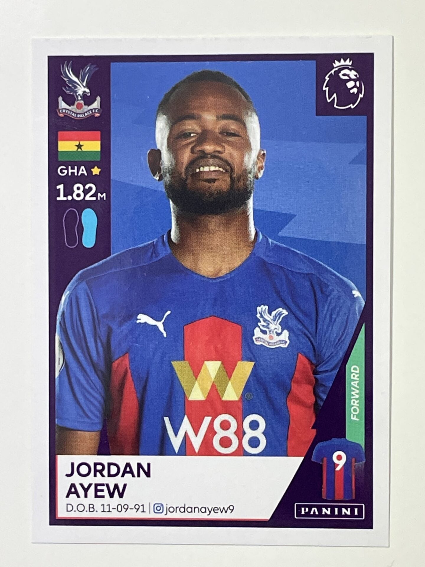 188 Jordan Ayew Sticker Crystal Palace Premier League 2021 Football Sticker