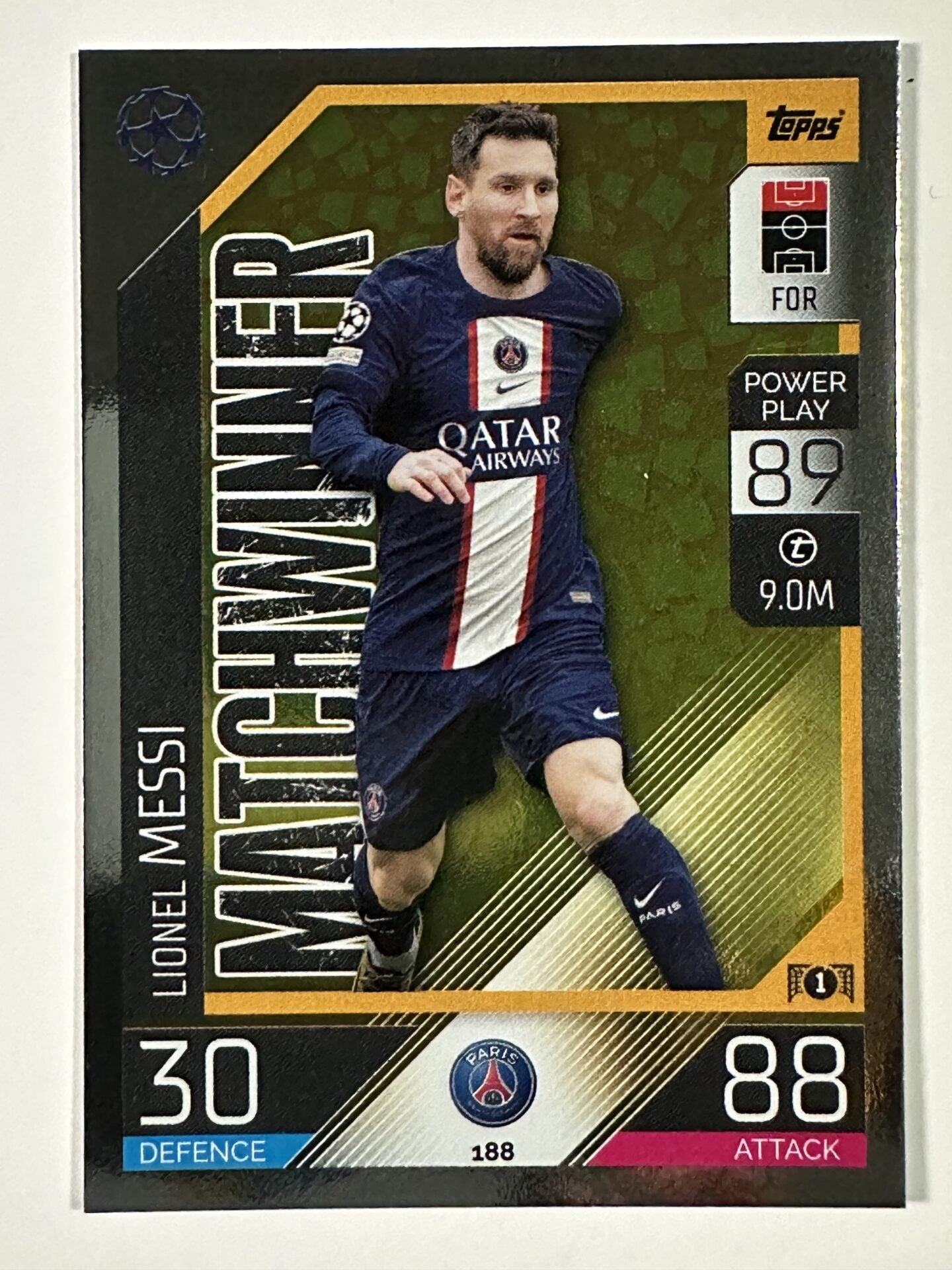 188 Lionel Messi Matchwinner (Paris Saint-Germain) Topps Match Attax 2022:2023 Card